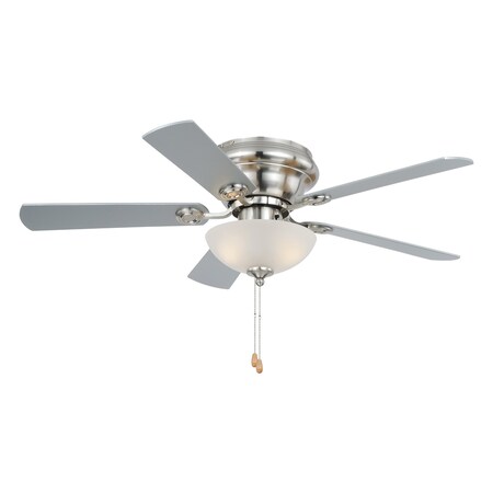 Vaxcel Expo 42 inch Flush Mount Satin Nickel Ceiling Fan with LED Light Kit F0023
